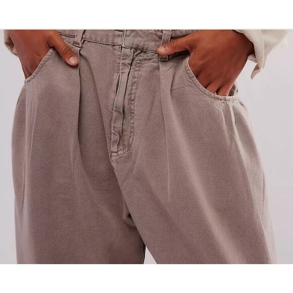 Free People Sweet Talk Chino Trousers Pants Mid-Rise Cropped Wide Leg M10 282784 - Picture 2 of 9